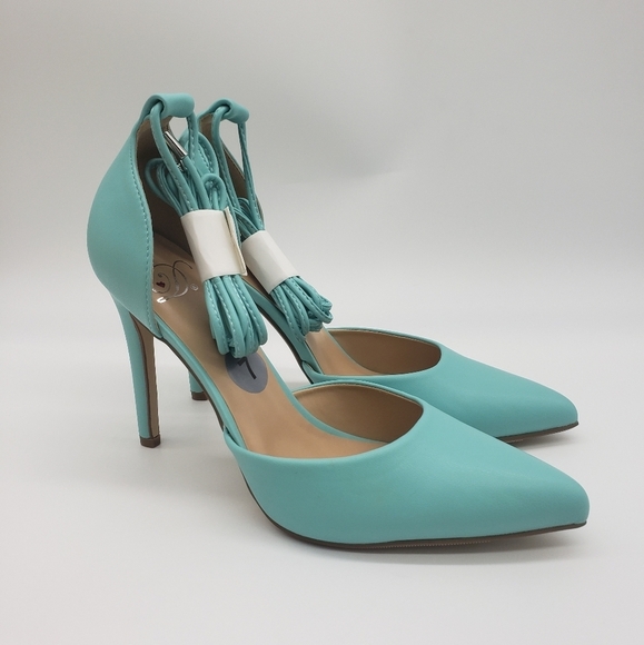 717- Blue high Heels Stiletto Women's Shoes Size 7 NWT - Picture 1 of 7